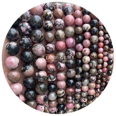 Wholesale Natural Stone Round Loose Beads 8mm Pink Zebra Jasper Loose Beads Tourmaline Round Beads Spacers For Jewelry
