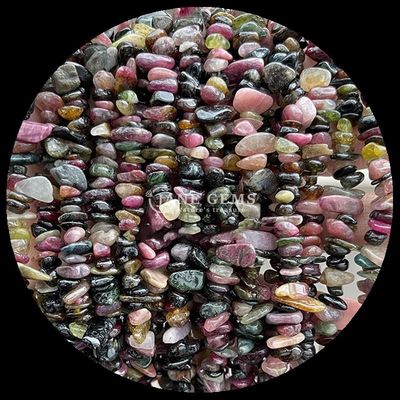 Tourmaline Garnet Gems Bead Natural Crystal Irregular Shape Chip Gravel Stone Loose Bead Strands For Bracelets