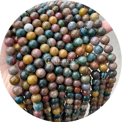 Wholesale Natural Gemstone Round Loose Beads 8mm Hematite Loose Beads Lava Stone Round Agate Beads Spacers for Jewelry M