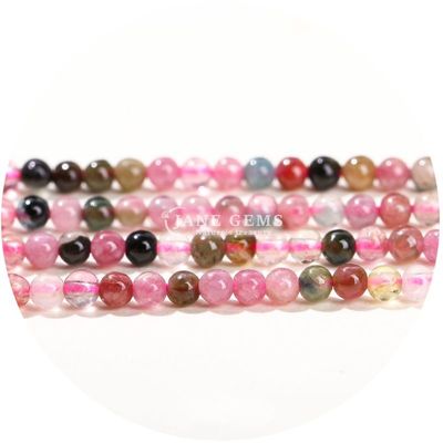 8mm Multicolor Tourmaline Gemstone Loose Beads Round Agate Spacers for Jewelry Making
