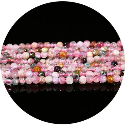 Wholesale Natural Gemstone Loose Beads 8mm Rhodolite Loose Beads Round Multicolor Tourmaline Beads Spacers for Jewelry