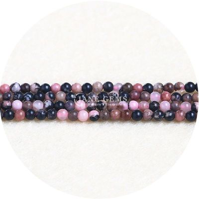 Wholesale Natural Gemstone Loose Beads 8mm Rhodolite Loose Beads Round Multicolor Tourmaline Beads Spacers for Jewelry