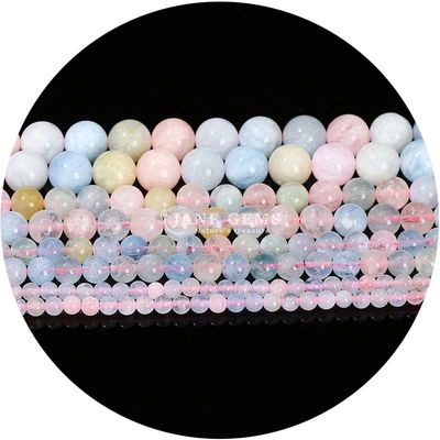 Wholesale Natural 2A Plum Blossom Tourmaline Round Loose Beads Moonstone Flourite Sunstone Beads Spacers for Jewelry