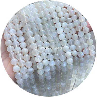Wholesale Natural 2A Tourmaline Round Loose Beads Moonstone Loose Stone Beads Rainbow Fluorite Beads Spacers for Jewelry
