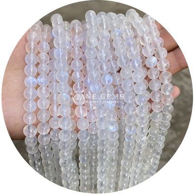 Wholesale Natural 2A Tourmaline Round Loose Beads Moonstone Loose Stone Beads Rainbow Fluorite Beads Spacers for Jewelry