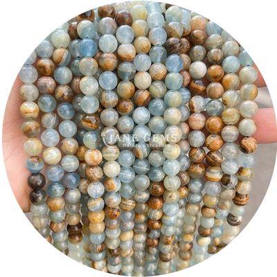 Wholesale Natural 2A Tourmaline Round Loose Beads Moonstone Loose Stone Beads Rainbow Fluorite Beads Spacers for Jewelry