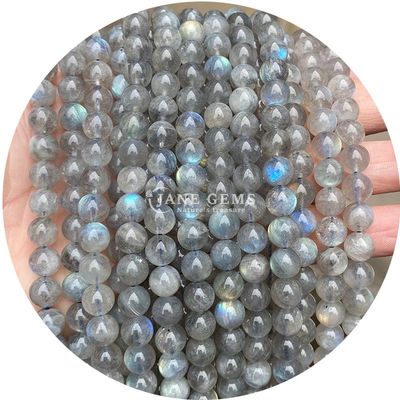 Wholesale Natural 2A Tourmaline Round Loose Beads Moonstone Loose Stone Beads Rainbow Fluorite Beads Spacers for Jewelry