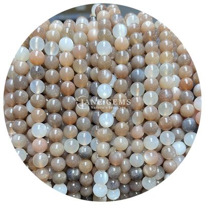 Wholesale Natural 2A Tourmaline Round Loose Beads Moonstone Loose Stone Beads Rainbow Fluorite Beads Spacers for Jewelry