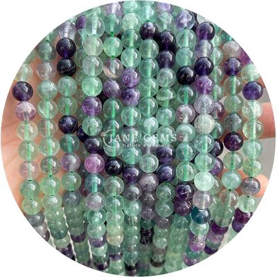 Wholesale Natural 2A Tourmaline Round Loose Beads Moonstone Loose Stone Beads Rainbow Fluorite Beads Spacers for Jewelry