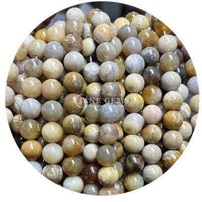 Wholesale Natural 2A Tourmaline Round Loose Beads Moonstone Loose Stone Beads Rainbow Fluorite Beads Spacers for Jewelry