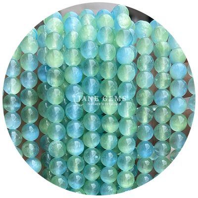 Wholesale Natural Gemstone Round Loose Beads 8mm Blue Gypsum Loose Beads Round Hematite Beads Spacers for Jewelry Making