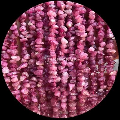 Pink Tourmaline Gem Bead Natural Crystal Irregular Shape Chip Gravel Stone Loose Bead Strands For Bracelets
