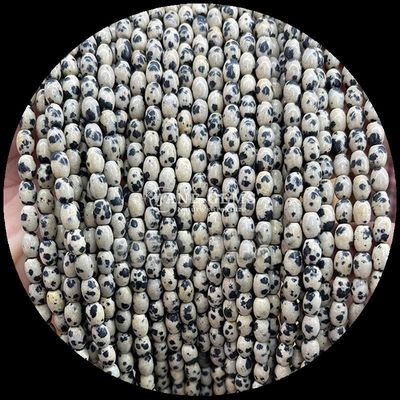 Indian Agate Green Dot Lemon Jade Gem Bead Natural Crystal Rice Shape Stone Loose Bead Strands For Bracelets