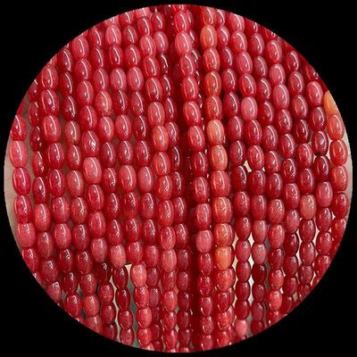 Indian Agate Green Dot Lemon Jade Gem Bead Natural Crystal Rice Shape Stone Loose Bead Strands For Bracelets