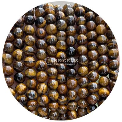 Gender-Neutral Crystal Bead Stone 8mm Tiger Eye Round Beads for Jewelry Making