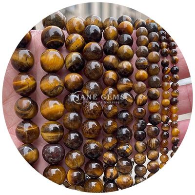 Gender-Neutral Crystal Bead Stone 8mm Tiger Eye Round Beads for Jewelry Making