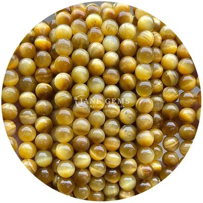 Gender-Neutral Crystal Bead Stone 8mm Tiger Eye Round Beads for Jewelry Making