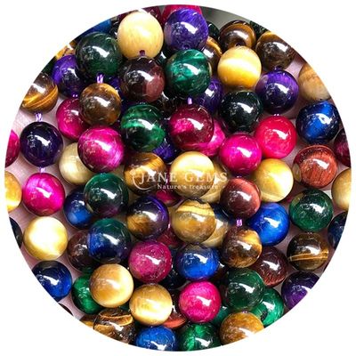 Gender-Neutral Crystal Bead Stone 8mm Tiger Eye Round Beads for Jewelry Making