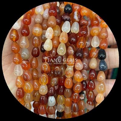 Red Jasper Opalite Tiger's Eye Gem Bead Natural Crystal Water Drop Shape Stone Loose Bead Strands For Bracelets
