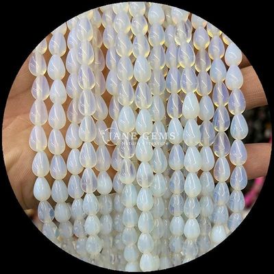 Red Jasper Opalite Tiger's Eye Gem Bead Natural Crystal Water Drop Shape Stone Loose Bead Strands For Bracelets