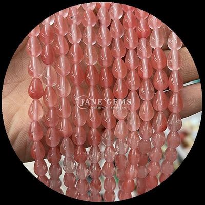 Red Jasper Opalite Tiger's Eye Gem Bead Natural Crystal Water Drop Shape Stone Loose Bead Strands For Bracelets