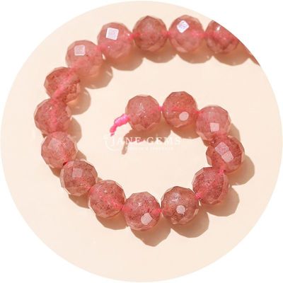 Wholesale Authentic Natural Gemstone Loose Beads Faceted Crystal Loose Beads Rose Quartz Stone Beads for Crafting