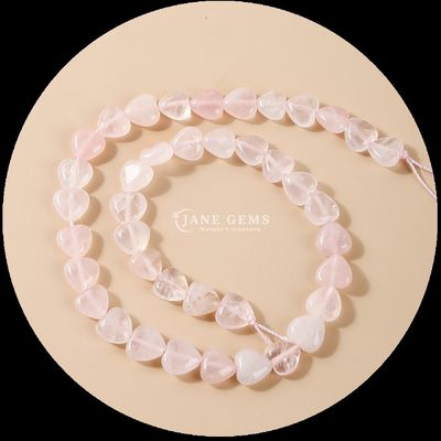 Rose Quartz Carnelian Gem Bead Natural Crystal Heart Shape Stone Loose Bead Strands For Bracelets