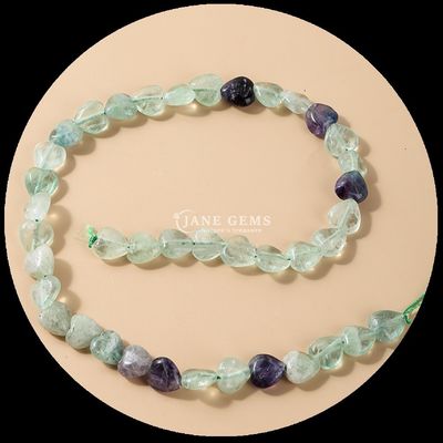 White Jade Gold Sandstone Gem Bead Natural Crystal Heart Shape Stone Loose Bead Strands For Bracelets