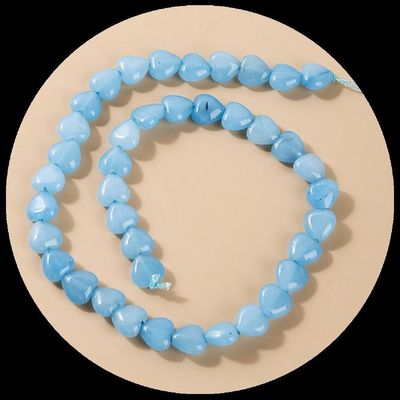 Aquamarine Amethyst Gem Bead Natural Crystal Heart Shape Stone Loose Bead Strands For Bracelets
