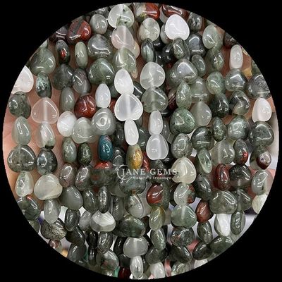 Aquamarine Amethyst Gem Bead Natural Crystal Heart Shape Stone Loose Bead Strands For Bracelets