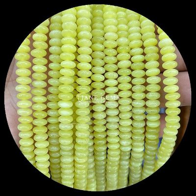 Lemon Jade Amazonite Gem Bead Natural Crystal UFO Shape Stone Loose Bead Strands For Bracelets