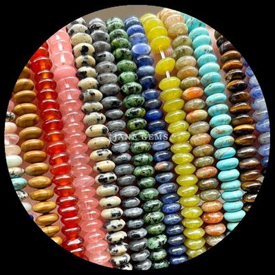 Lemon Jade Amazonite Gem Bead Natural Crystal UFO Shape Stone Loose Bead Strands For Bracelets