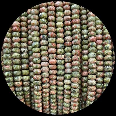 Lucky Jade Lava Stone Gem Bead Natural Crystal Abacus Shape Stone Loose Bead Strands For Bracelets