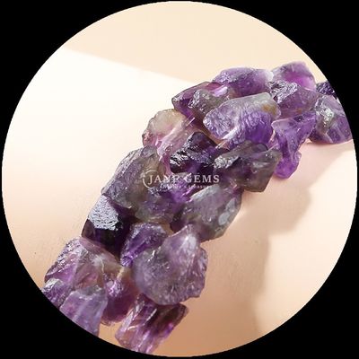 Rose Quartz Amethyst Gem Bead Natural Crystal Raw Rough Stone Loose Bead Strands For Bracelets