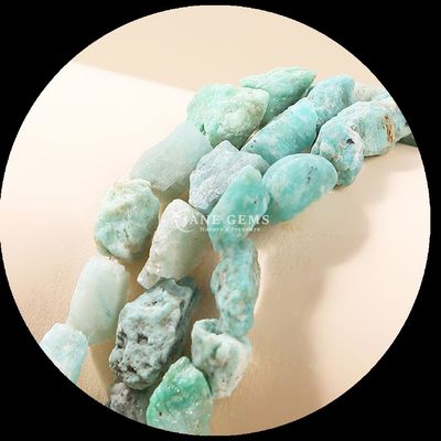 Fluorite Amazonite Gem Bead Natural Crystal Raw Rough Stone Loose Bead Strands For Bracelets