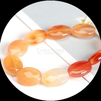 Stylish Indian Agate Red Jasper Stone Loose Bead Strands Faceted Oval Shape Gemstone Bead