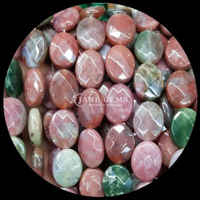 Stylish Indian Agate Red Jasper Stone Loose Bead Strands Faceted Oval Shape Gemstone Bead