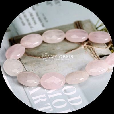 Faceted Oval Shape Gem Bead Natural Crystal Opalite Blue Dot Stone Loose Bead Strands For Bracelets