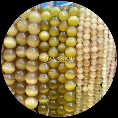 Orange Purple Yellow Colorful Round Shape Cat Eye Loose Bead Strands Bead Size 4mm/6mm/8mm/10mm/12mm