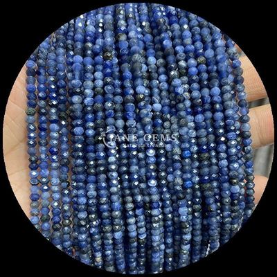 Lapis Lazuli Apatite Natural Gemstone Bead Faceted Abacus Shape Loose Bead Strands for Healing Energy and DIY Jewelry Making