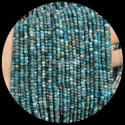 Lapis Lazuli Apatite Natural Gemstone Bead Faceted Abacus Shape Loose Bead Strands for Healing Energy and DIY Jewelry Making