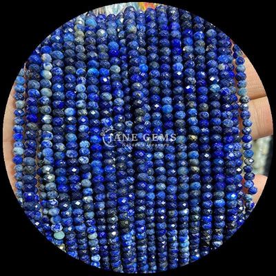 Lapis Lazuli Apatite Natural Gemstone Bead Faceted Abacus Shape Loose Bead Strands for Healing Energy and DIY Jewelry Making
