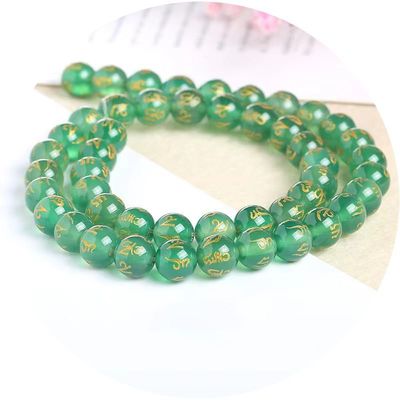 Six Character Mantra Agate Loose Beads Spiritual Healing Stone For DIY Items Making