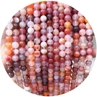 Natural Round Smooth Mix Agate Loose Beads Strand For DIY Jewelry & Crafts Makin