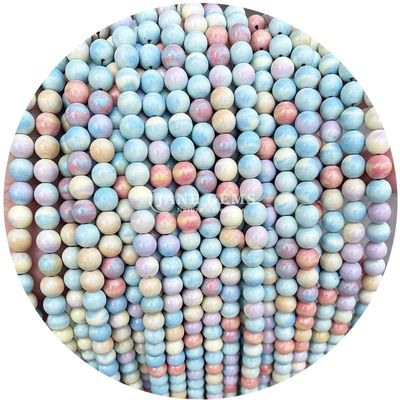 Natural Agates Stone Beads Smooth Round Loose Spacer Beads For Jewelry Making DIY Bracelets