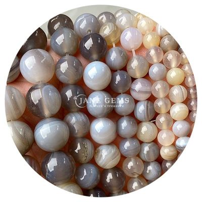 Natural Agates Stone Beads Smooth Round Loose Spacer Beads For Jewelry Making DIY Bracelets