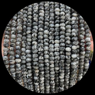 Indian Agate Green Dot Natural Gemstone Bead Strands Natural Gemstone Faceted Abacus Beads for Custom Gifts