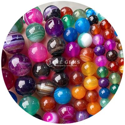 Natural Healing Crystal Gemstone Loose Beads Smooth Stone Beads For Jewelry Making
