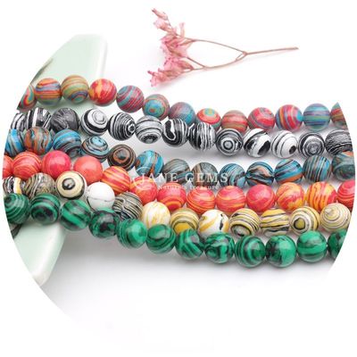 Malachite Beads Imitation Malachite Stone Beads Round Loose Stone Beads For DIY Jewelry