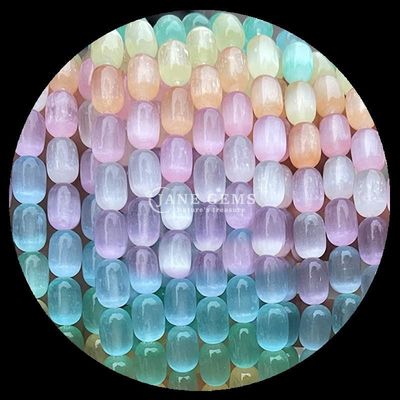 Gems Bead Dalmatian Jasper Natural Crystal Gemstone Barrel Shape Loose Bead Strands for Jewelry Making